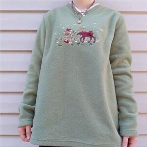 Vintage Moose Winter Cabin Sweater